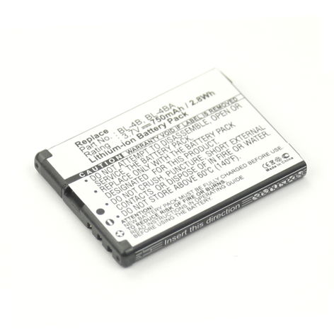 Battery for Nokia 7373; 2760; 6111; 7370; 2630; N76; 7500 Prism (750mAh, 3.7V) from CELLONIC