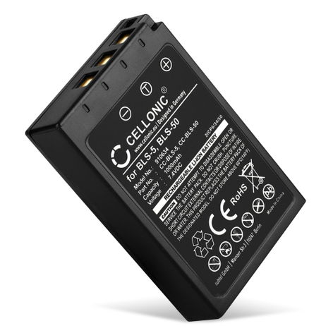 Battery for Olympus Stylus 1, 1s; E-450; E-P7; E‑P3 BLS-5, BLS-50 (1000mAh, 7.4V) from CELLONIC