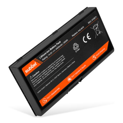 Battery for ASUS F70S; G71G; G71GX; G72GX; N70SV; N90 series A42-M70 (14.8V)* (4400mAh, 14.8V) from subtel
