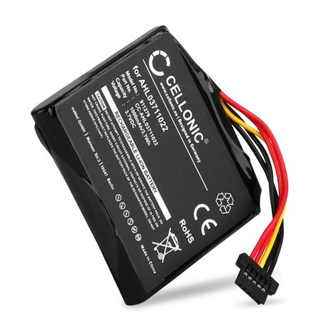 Battery for TomTom 4EH45; 4EJ41; 4EJ51; 4ER41; 4ER51; 4EH52 AHL03711022 VF6M (1000mAh, 3.7V) from CELLONIC