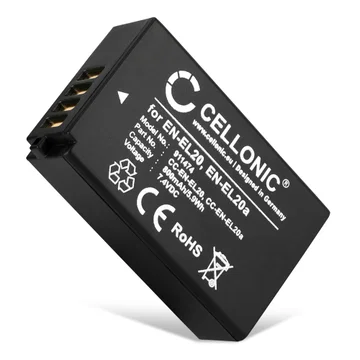 EN-EL20 EN-EL20a Battery for Nikon 1 AW1 Nikon 1 J1 1 J2 1 J3 Nikon 1 S1 Nikon 1 V3 Nikon CoolPix P1000 Coolpix A Nikon DL24-500 800mAh Camera Battery Replacement