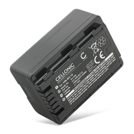 Battery for Panasonic HC-V10; HC-V100, HC-V100 / V100M; HC-V11 VW-VBK180 VBK360 VW-VBL090 (1500mAh, 3.7V) from CELLONIC