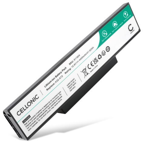 Battery for ASUS A72F; K72F; K72JK; K72JT; K73B; K73E; K73S A32-K72 / A32-N71 (4400mAh, 10.8V) from CELLONIC