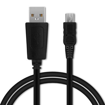 Camera USB Cable for Nikon D3100, D90, D80, D7000, D70, D610, D600, D60, D50, D4s, D40, D3s, D3000, D200, 1 J1 1m Fast Charging Data Cable for Camera 1A Charger Lead PVC - Black