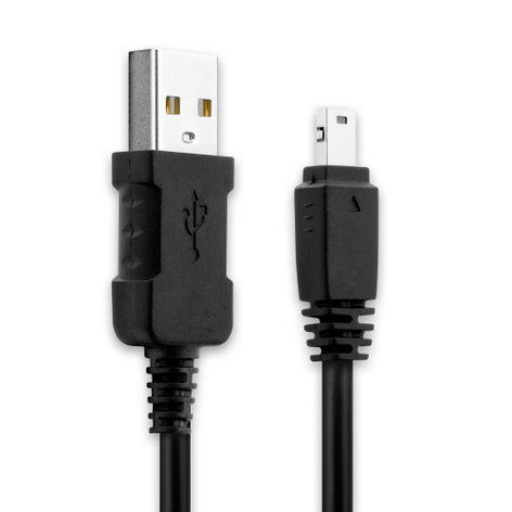 EMC-6 12 Pin to USB A Camera Data Cable EMC-6 for Casio Exilim EX-F1, EX-FC100, EX-FC150, EX-FC200S Black PVC 1m from subtel