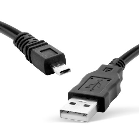 8 Pin Camera Mini USB B to USB A Camera Data Cable for Samsung ES90; NX10; NX100; ES15; S1050; ES30; ES9; NX11; ES17; ES80 Black PVC 1.5m from CELLONIC