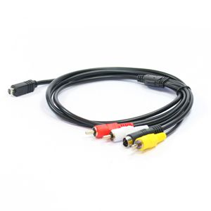 RCA Cable for Sony Handycam CX250, CX270 CX260, CX200, CX730, CX210, CX580, PJ200, PJ600, TV, DVD, Blu-Ray, Camera, Console - 1,4m AV Cord, RCA Connector, Audio Visual Composite AV Cable