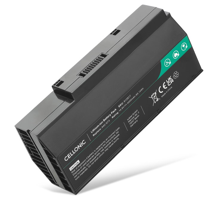 Battery for ASUS G73J, G73JH, G73, Lamborghini VX7, G73SW, G73S, VX7S, G53, VX7, G73JW, VX7SX 14.8V 4400mAh from CELLONIC