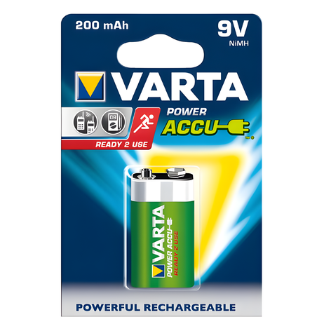 1x 9V / PP3 NiMH Batteries 200mAh 9V from Varta
