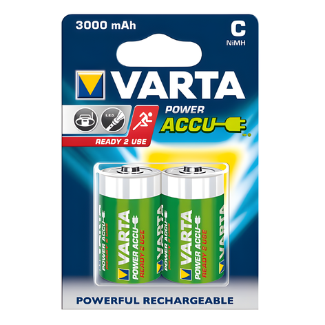 2x C NiMH Batteries 3000mAh 1.2V from Varta