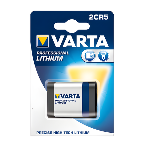 1x 2CR5 Battery 6V 1400mAh from Varta
