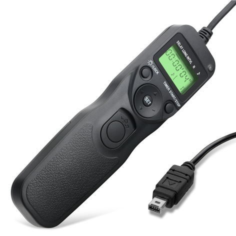 Shutter Release Cable with Timer for Nikon D3300; D750; D7500; D3100; D5600; D7200; D90 – Intervalometer Camera Remote from CELLONIC