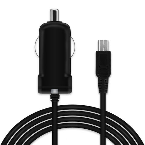 Mini USB Car Charger for Navigon 42 Plus; 70 Plus; 20 Easy, Plus; 40 Easy – 12V / 24V Cigarette Lighter Adapter from subtel. Cable length: 1.1m.