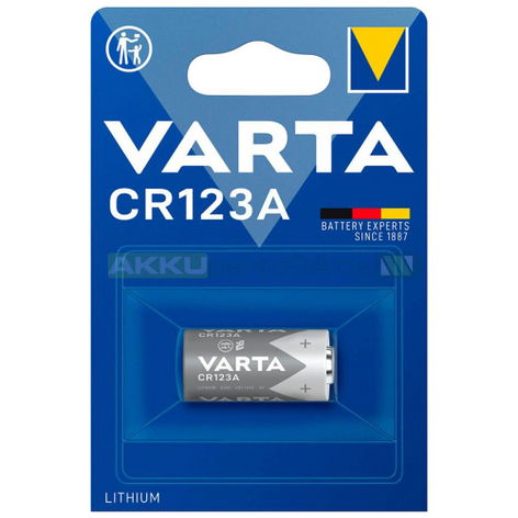 1x CR123A / CR17345 / RCR123A Battery 3V 1480mAh from Varta