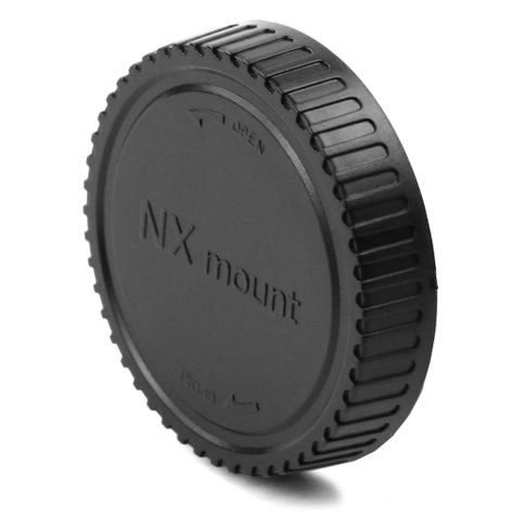 Rear Lens Cap NX Mount – Plastic Black Bayonet from CELLONIC – walimex pro 100/2.8; 100/3.1; 12/2.0; 135/2.0