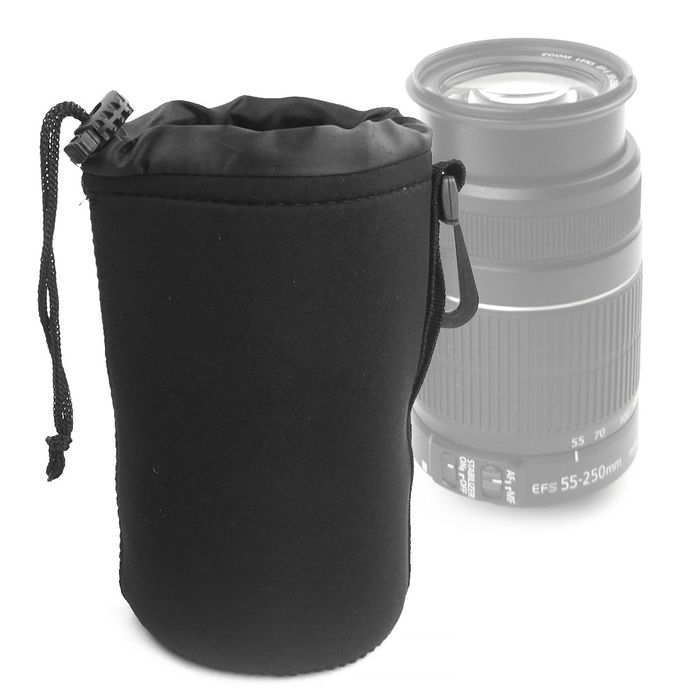Waterproof Camera Lens Pouch 16x10cm – Padded Neoprene Case with Drawstring – For Canon, Nikon, Sony DSLR from CELLONIC