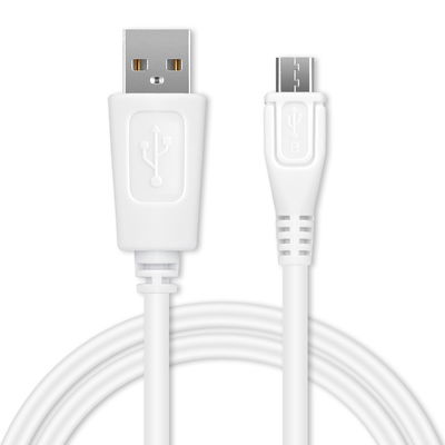 Micro USB Phone Charger Cable for Samsung Galaxy S7, S6, S5, S4, S3, S2 / Edge / Plus / Note 5, 4, 3, 2 / A7, A6, A5, A3 1m Fast Charging 1A Smartphone Data Cable PVC White