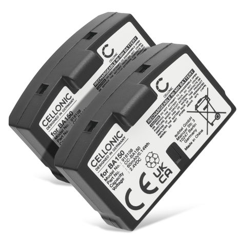 2x Battery for Sennheiser IS 300, 150; RS 400; Audioport A 200; HDI 302 BA 151 (60mAh, 2.4V) from CELLONIC