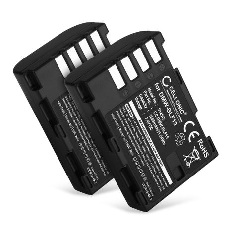 2x Battery for Sigma SD Quattro, Quattro H; Panasonic Lumix DC-G9 DMW-BLF19 DMW-BLF19E DMW-BLF19PP (1600mAh, 7.4V) from CELLONIC