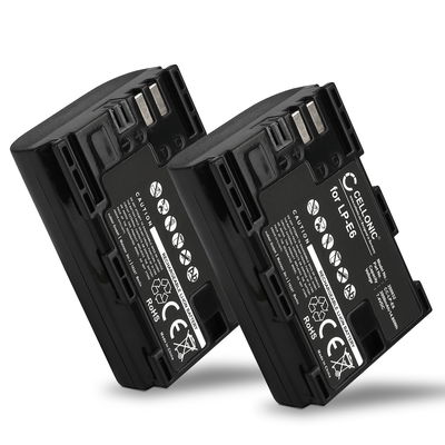 2x Battery for Canon 70D, 80D, 7D, 60D, 6D, 5D Mark II, 5D Mark III, 5D Mark IV, LP-E6N 2000mAh from CELLONIC