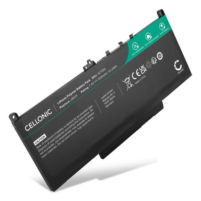 Battery for Kompatibel mit Dell Latitude 12 E7270 Latitude 12 E7470 Latitude 14 E7470 Latitude E7270 7.4V 7200mAh from CELLONIC
