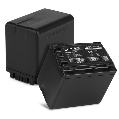 2x Battery for Panasonic HC-H80; HC-V10; HC-V100; HC-V11; HC-V110 VW-VBT190 VBT380 VBK180 (4040mAh, 3.6V) from CELLONIC