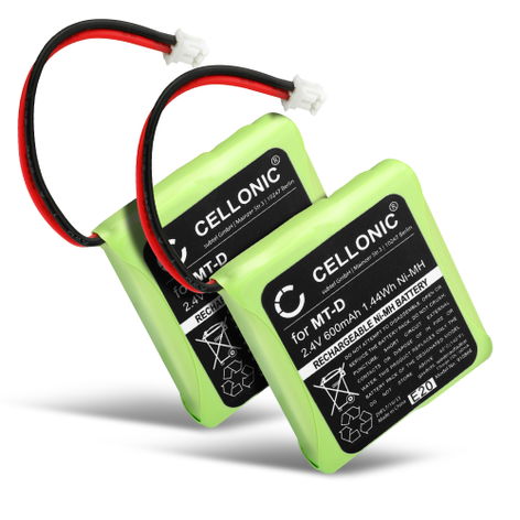 2x Battery for Doro TH50; TH55; TH60; TH65; Telekom Sinus A201 5M702BMX,GP0735,GP0747,GP0827 (600mAh, 2.4V) from CELLONIC