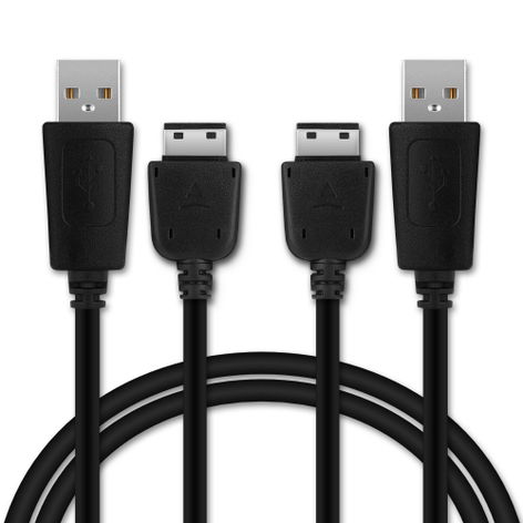 2x 18 Pin Connector to USB A Data Cable 1m for Samsung Player One, Style, Addict, Duo, Pixon PCBS10 from CELLONIC
