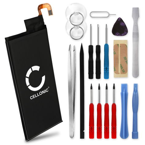 Battery for Samsung G925F Galaxy S6 Edge EB-BG925ABE, GH43-04420A (2600mAh, 3.8V) + Tool-kit from CELLONIC