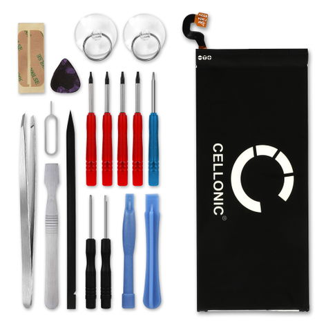 Battery for Samsung G920F Galaxy S6; SM-G920FD Galaxy S6 Duos EB-BG920ABE (2550mAh, 3.85V) + Tool-kit from CELLONIC