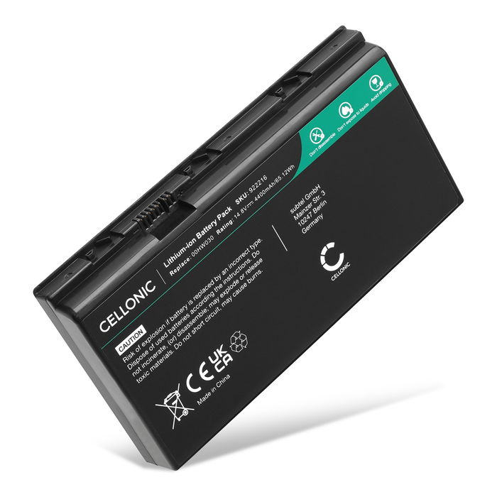 Battery for Lenovo ThinkPad P70, ThinkPad P71 14.8V 4400mAh from subtel