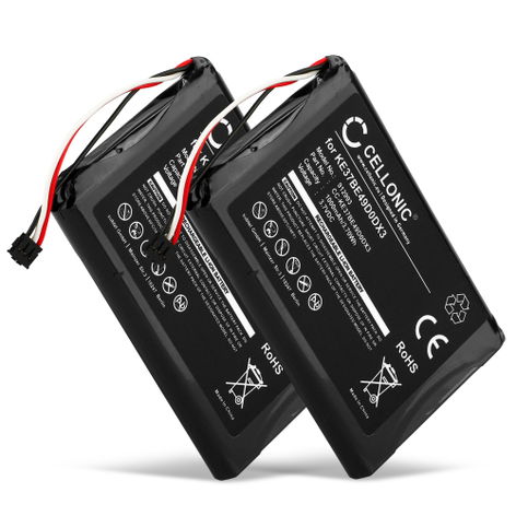 2x Battery for Garmin Edge 810, 800, Touring KE37BE49D0DX3, 361-00035-00 (1000mAh, 3.7V) from CELLONIC