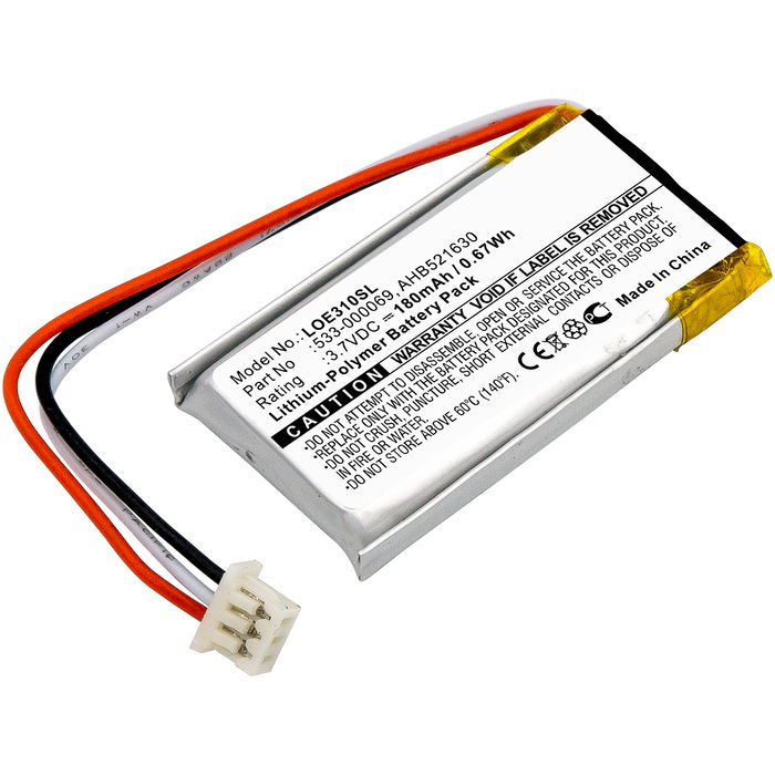 AHB521630,533-000069,533-000151 Battery for Logitech G Pro Wireless G304 G502 G703 MX Vertical UE310 UE3500 UE4500 180mAh Headphone / Headset Battery Replacement