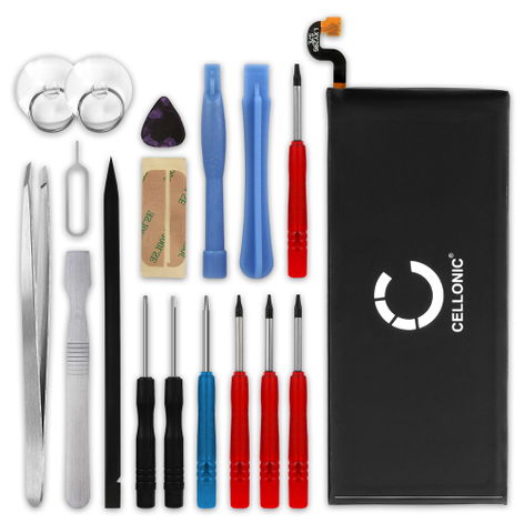 Battery for Samsung Galaxy S7 edge; Hero 2; SCV33 EB-BG935ABA, EB-BG935ABE (3600mAh, 3.85V) + Tool-kit from CELLONIC