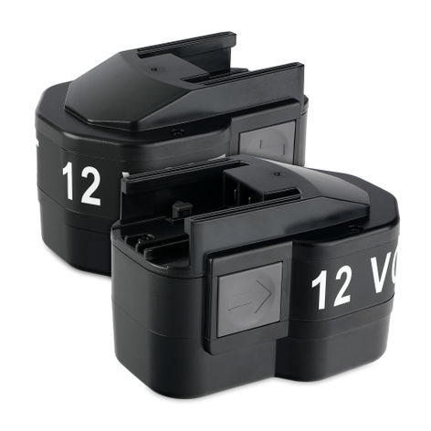 2x Battery for AEG BEST 12, 12 X; BS 12 X; WB2E12; BS2E 12 T; BBM 12 STX; BSB 12 STX B 12, BX 12, BXS12, B 12-1 (3000mAh, 12V) from CELLONIC