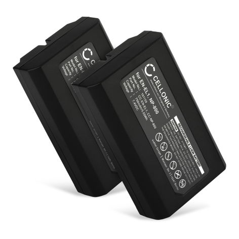 2x Battery for Nikon Coolpix 5700, 4300, 4500, 775, 5400, 8700 EN-EL1 NP-800 (750mAh, 7.4V) from CELLONIC