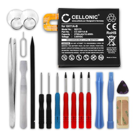 Battery for Google Pixel 2 G011A-B (2700mAh, 3.85V) + Tool-kit from CELLONIC