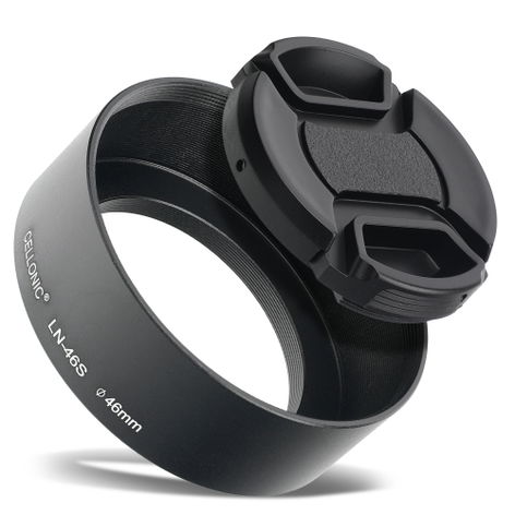 Lens Hood 46mm – Cylindrical / Round, Metal, Screw-in from CELLONIC – 7Artisans 131520 HD.MC; 1:18/25mm; 35/1.4