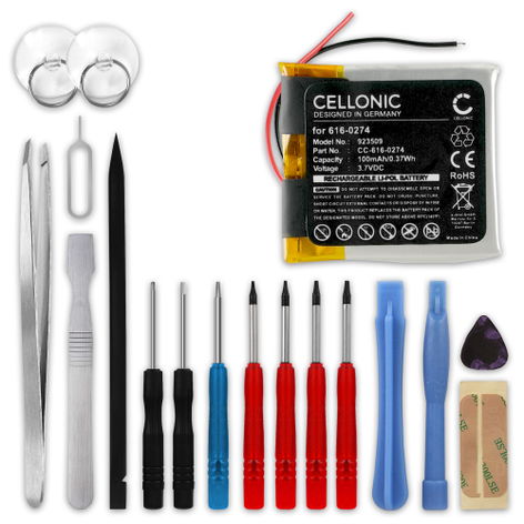 Battery for Apple iPod Shuffle 2 Gen. - A1204 616-0274 616-0278 (100mAh, 3.7V) + Tool-kit from subtel
