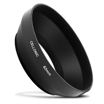 Ø 82mm Camera Ø 82mm Lens Hood for Universal Ø 82mm - Metal Screw-in Cylindrical / Round Lens Shade from CELLONIC