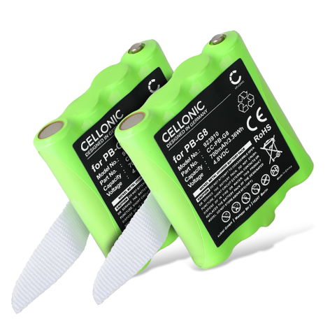 2x Battery for Midland PMR446; M24 Plus, S; M48 S; SM400; 456R PB G6/G8 (700mAh, 4.8V) from CELLONIC