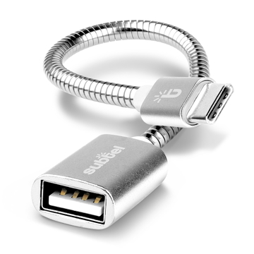 OTG Adapter Cable USB-C (Type-C) to USB A, 2.0 15cm Silver from subtel – Archos Sense 101x; Oxygen 101S
