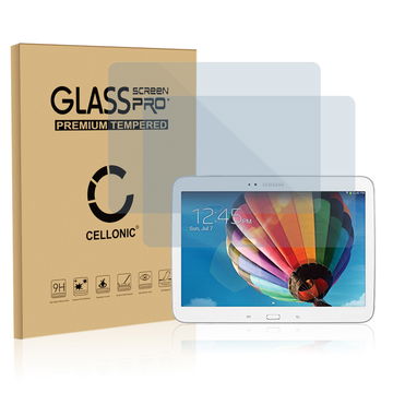 2x CELLONIC Screen Protector for Samsung Galaxy Tab 3 10.1 (GT-P5200 / GT-P5210 / GT-P5220) Tablet Screen Cover Film - 2.5D 0.33mm Full Glue 9H Tempered Glass Display Screen Guard Crystal Clear