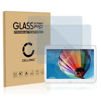 2x CELLONIC Screen Protector for Samsung Galaxy Tab 3 10.1 (GT-P5200 / GT-P5210 / GT-P5220) Tablet Screen Cover Film - 2.5D 0.33mm Full Glue 9H Tempered Glass Display Screen Guard Crystal Clear