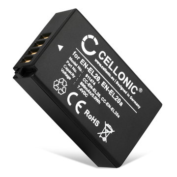CELLONIC Camera Battery for Nikon 1 AW1 1 J1 J2 J3 1 S1 1 V3 Coolpix A P1000 CoolPix P950 DL24-500 Replacement EN-EL20 EN-EL20a Battery 800mAh Backup