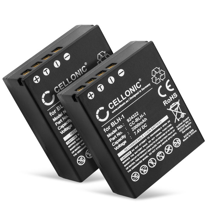2x CELLONIC Camera Battery for Olympus OM-D E-M1 Mark II OM-D E-M1 Mark III OM-D E-M1X Replacement BLH-1 Battery 2000mAh Backup 