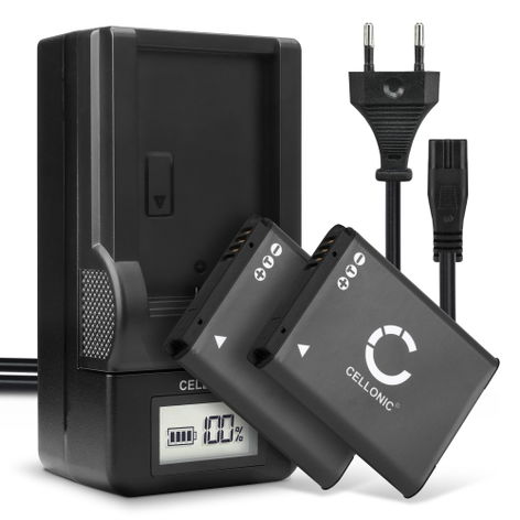 2x Battery for Samsung MV800; PL21; ST95; ES90; DV150F; PL120 BP70A AD43-00194A (700mAh, 3.7V) + Charger from CELLONIC