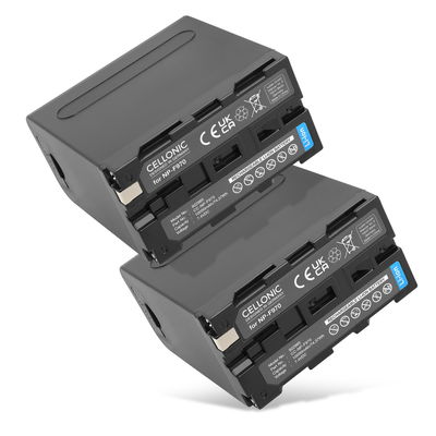 2x Battery for Sony HXR NX 100, NEX FS700R, FS700RH, HVR-Z1, HVR-V1 10050mAh USB-Out 2.4A from CELLONIC