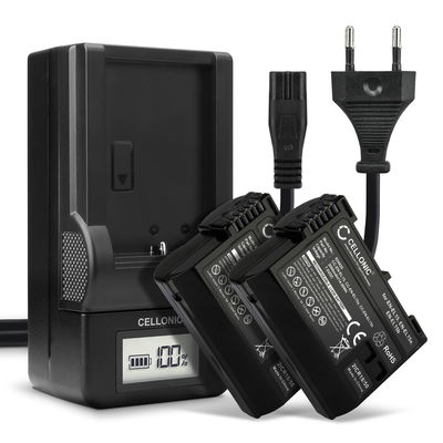 2x EN-EL15b EN-EL15a Camera Battery + Charger Set for Nikon D7200 D7000 D7100 D750 D7500 D500 D600 D610 D800 D810 D850 Z6 Z7 2000mAh Replacement Battery MH-25 LCD Smart Charger