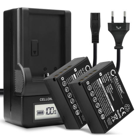 2x Battery for Olympus OM-D E-M1 Mark II, E-M1 Mark III, E-M1X BLH-1 (2250mAh, 7.4V) + Charger from CELLONIC